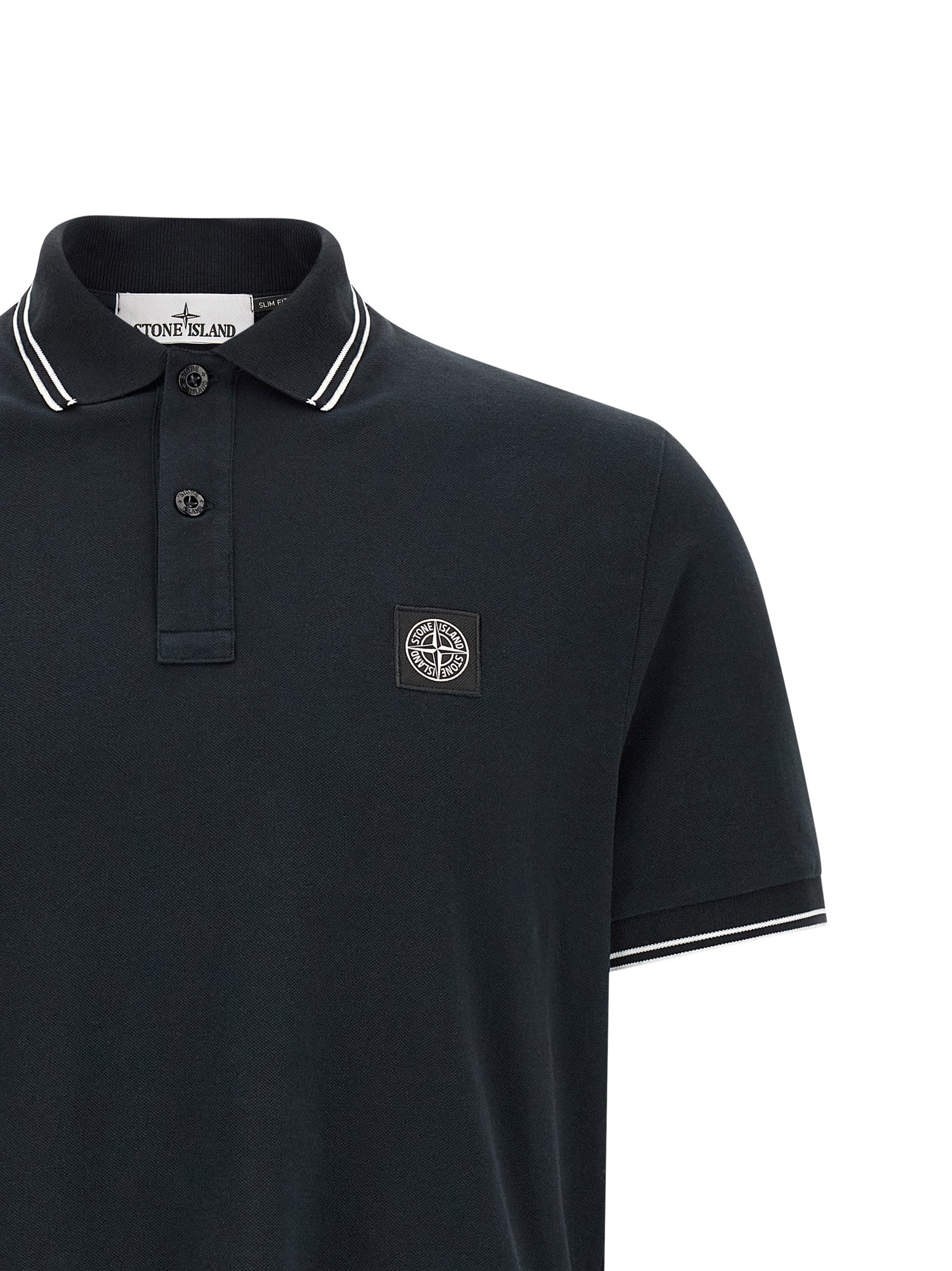 Stone Island Blaues Baumwoll-Polohemd