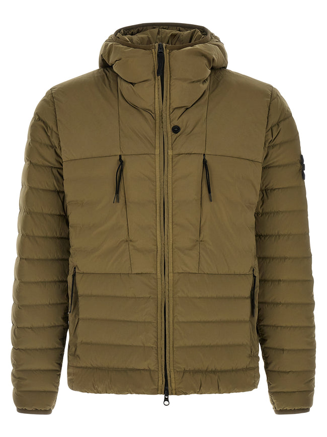 Stone Island Zweifarbige Polyamid-Steppjacke in voller Länge