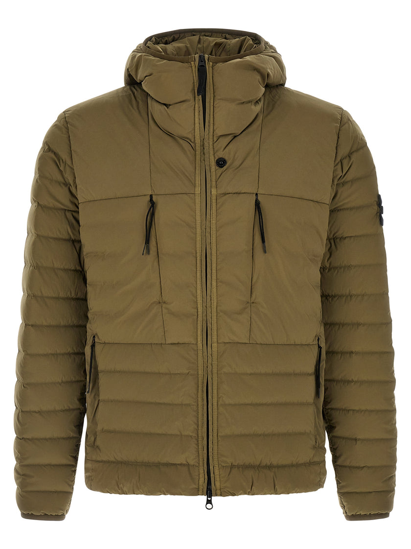 Stone Island Zweifarbige Polyamid-Steppjacke in voller Länge