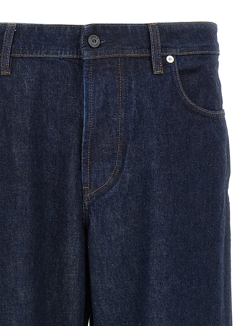 Stone Island Blaue Baumwolljeans im Relaxed Fit