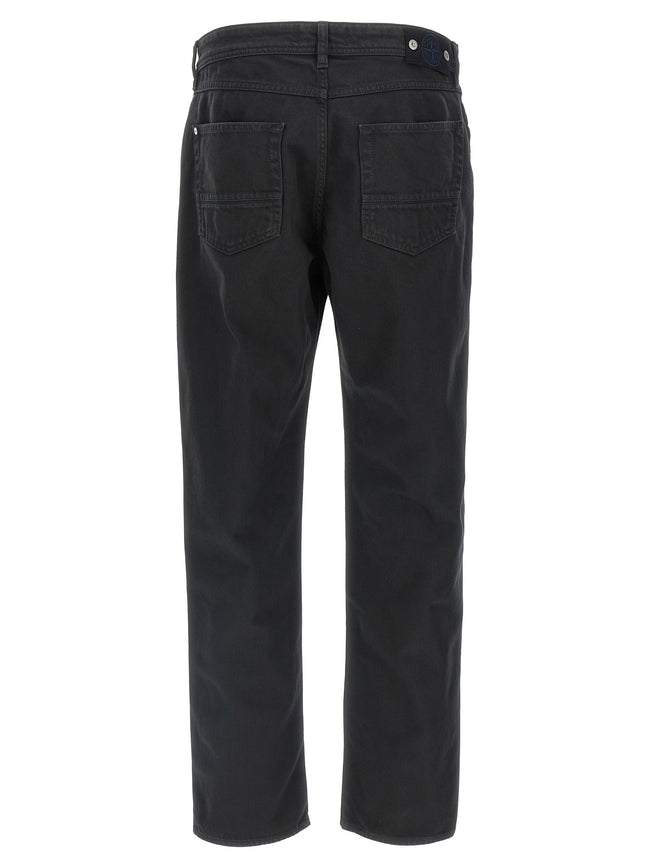 Stone Island Schwarze Baumwoll-Jeans mit geradem Bein