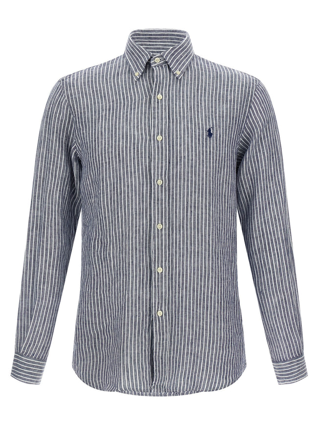 Polo Ralph Lauren Blaue Leinenbluse
