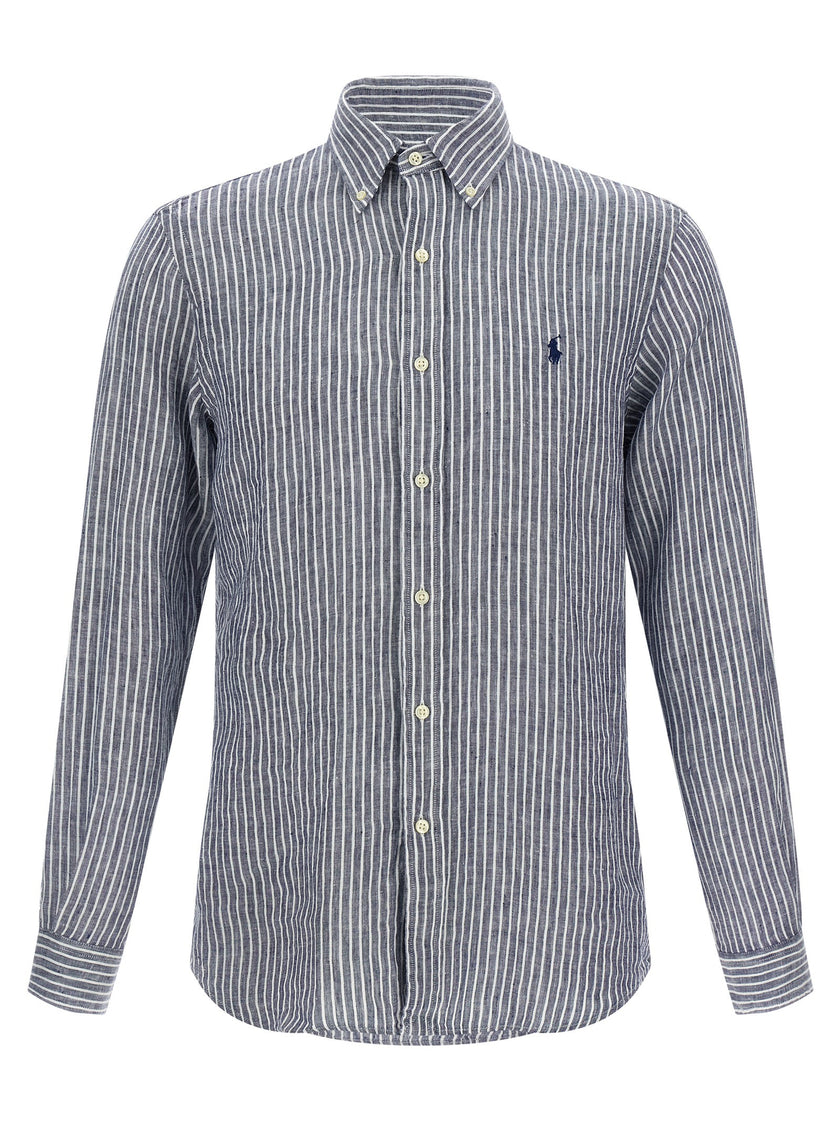 Polo Ralph Lauren Blaue Leinenbluse