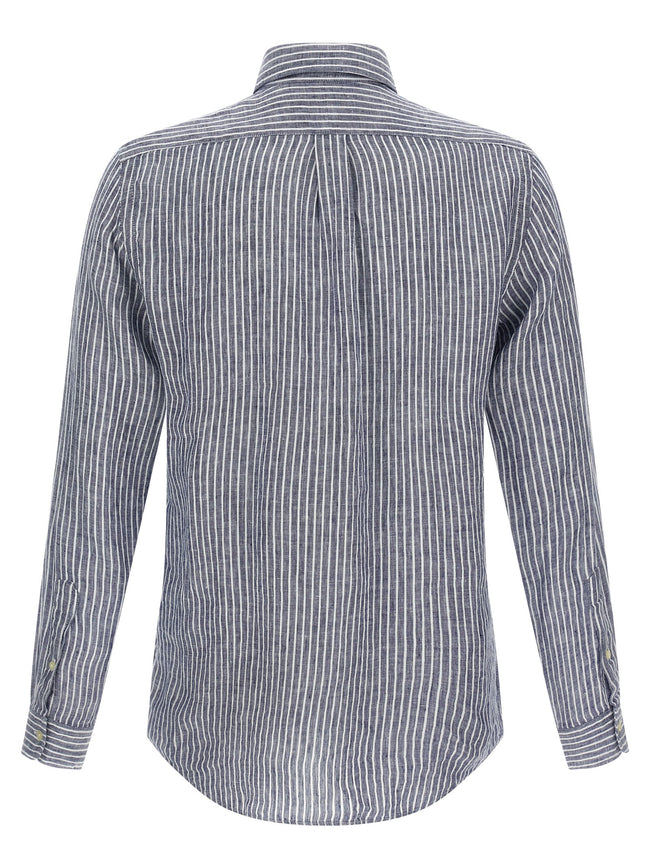 Polo Ralph Lauren Blaue Leinenbluse