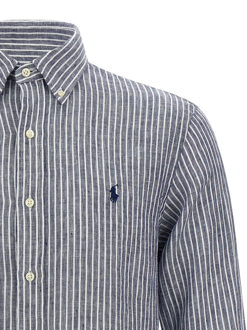 Polo Ralph Lauren Blaue Leinenbluse