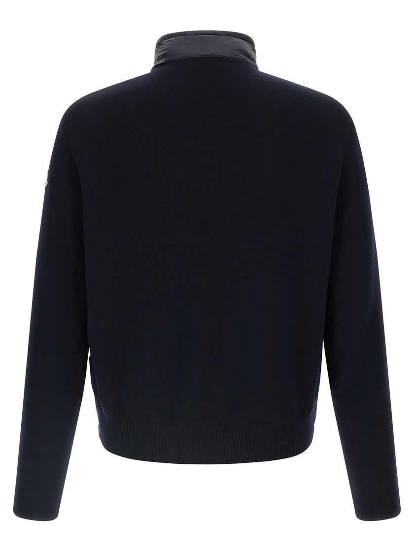 Moncler Blauer Cardigan aus Polyamid