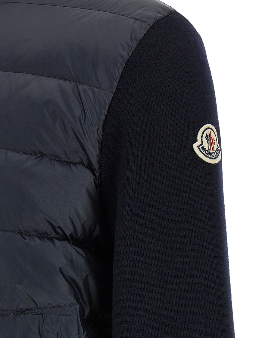 Moncler Blauer Cardigan aus Polyamid