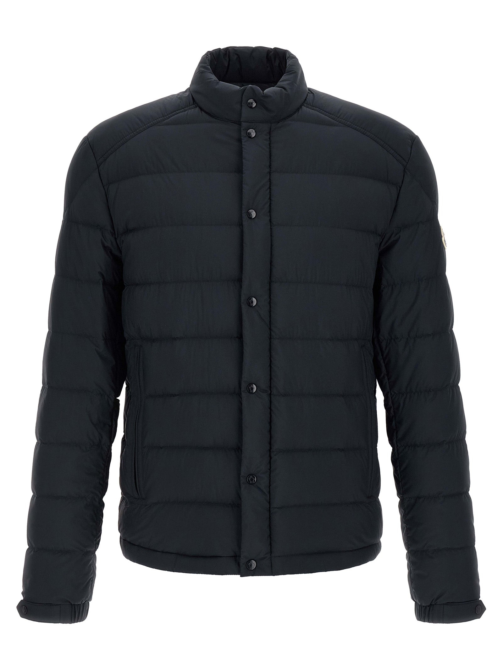 Moncler Blaue Polyamid-Jacke in voller Länge