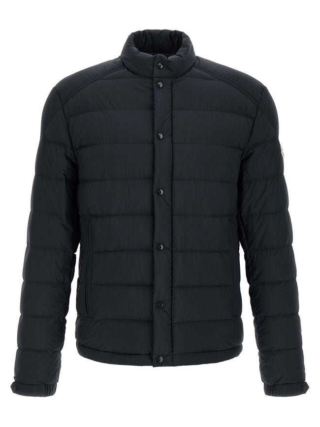Moncler Blaue Polyamid-Jacke in voller Länge