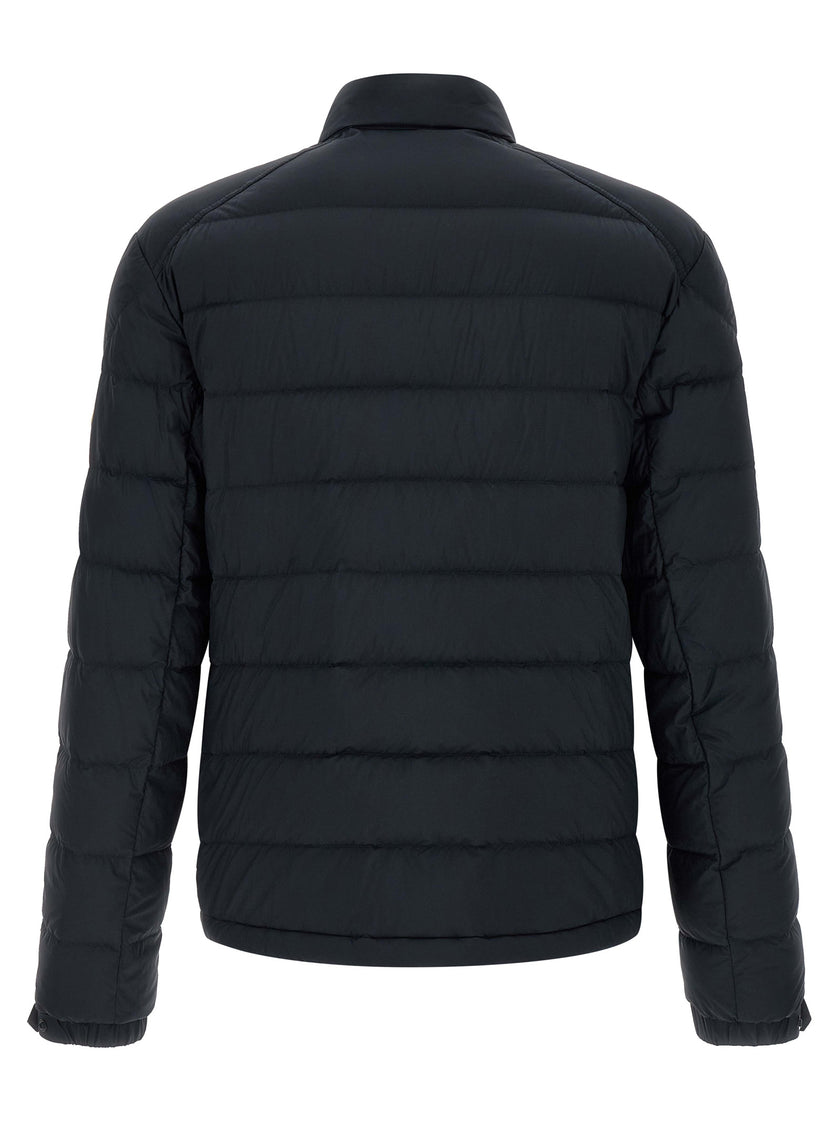 Moncler Blaue Polyamid-Jacke in voller Länge
