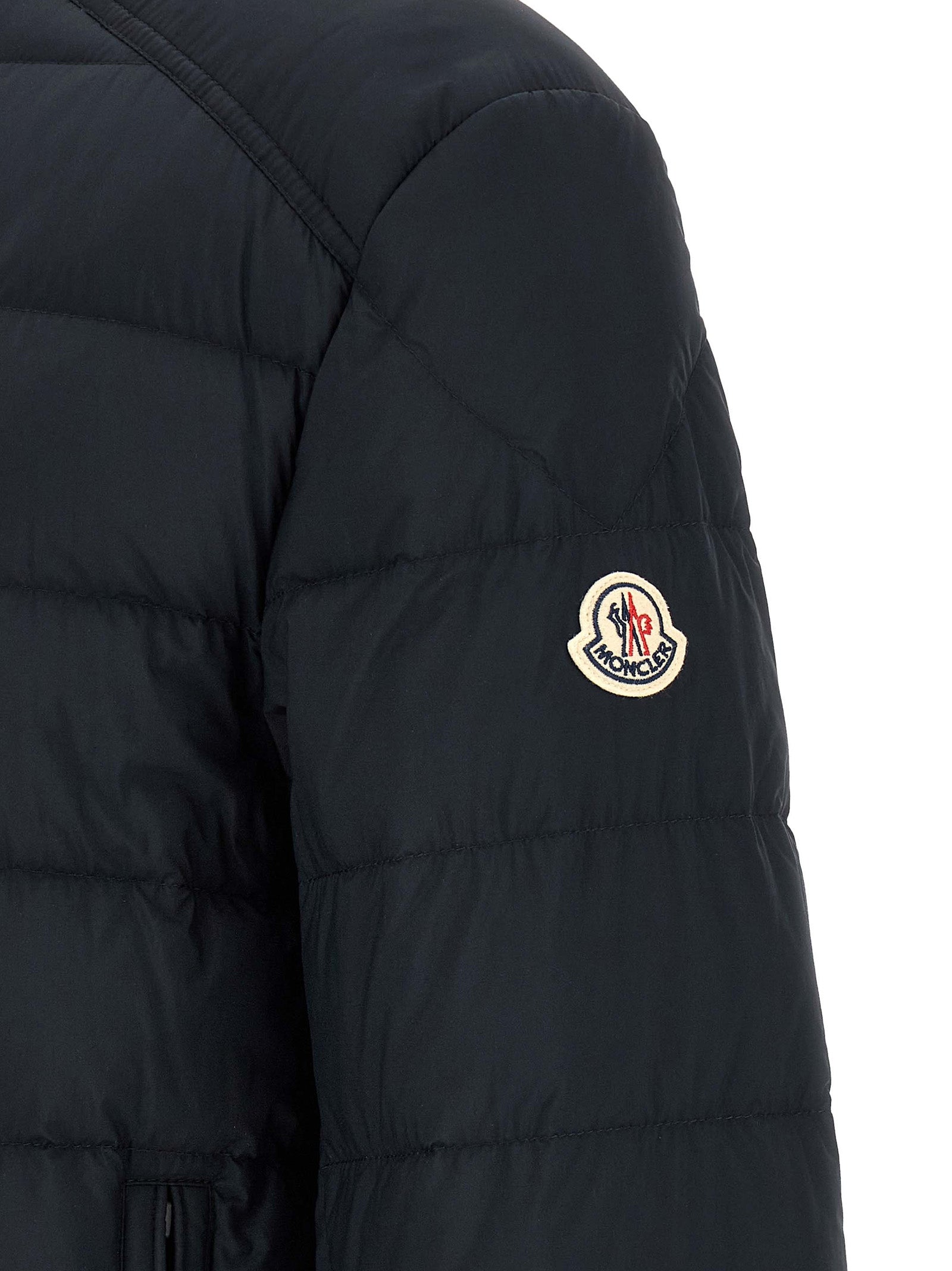 Moncler Blaue Polyamid-Jacke in voller Länge