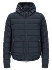 Moncler Blaue Polyester-Jacke in voller Länge