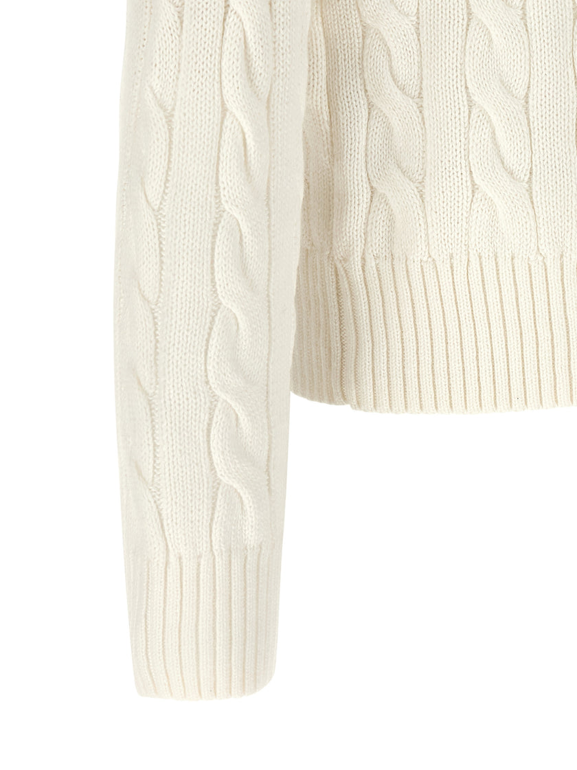 Polo Ralph Lauren Weißer Strickcardigan aus Baumwolle