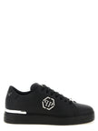Philipp Plein Schwarze Kalbsleder Low-Top-Sneaker