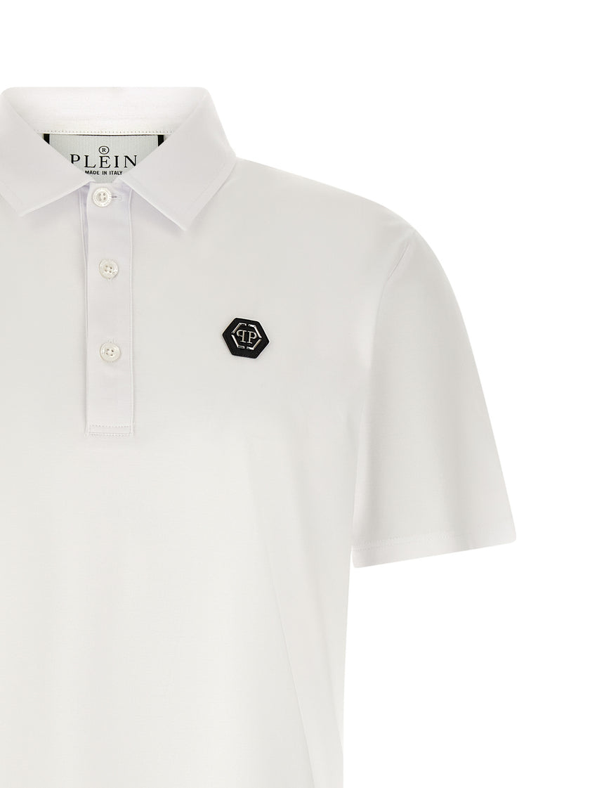 Philipp Plein Weißes Poloshirt aus Baumwolle