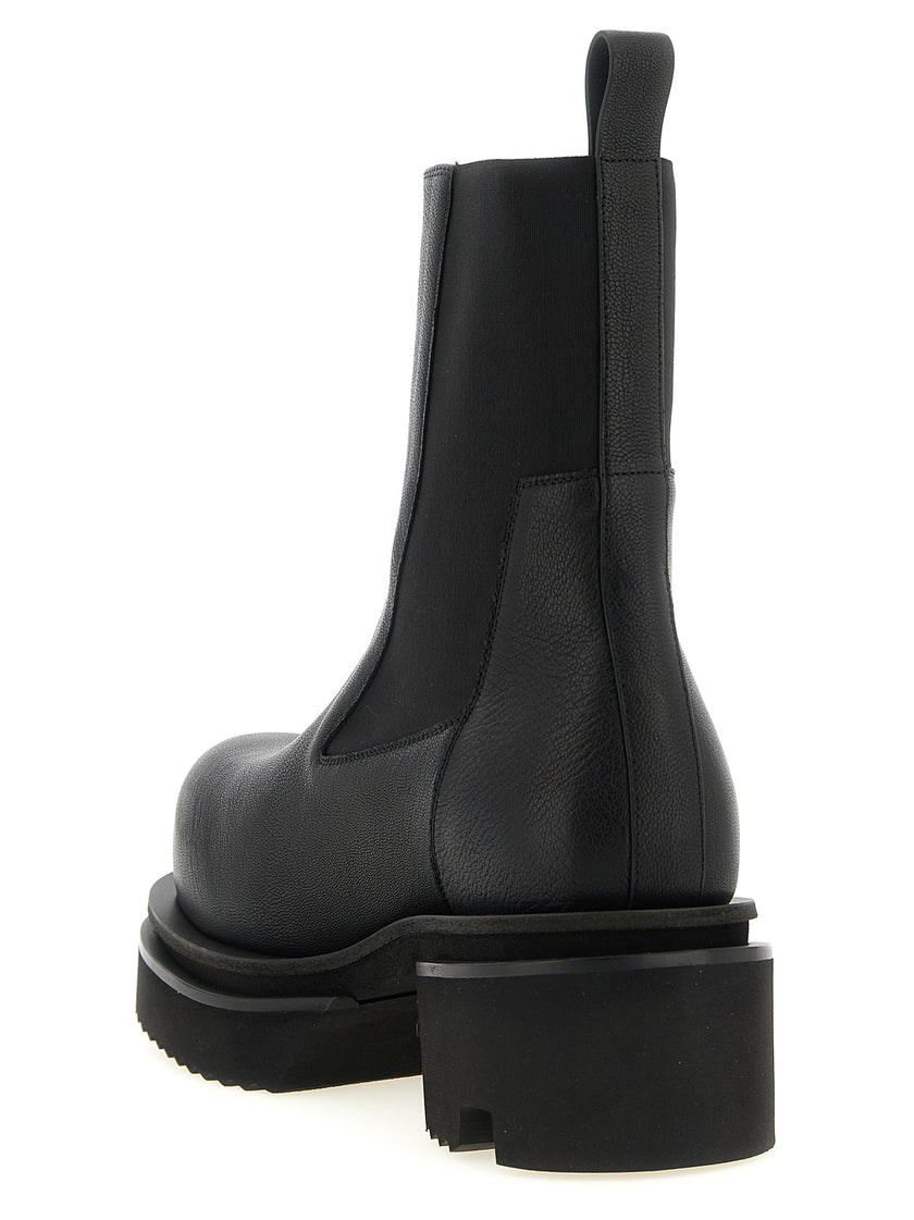Rick Owens Schwarze Kalbshaut Bos Taurus Stiefeletten