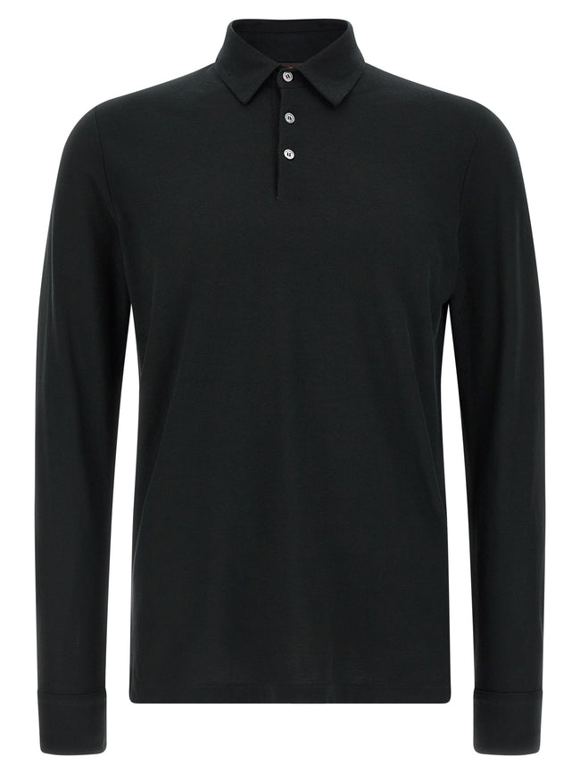ZANONE Schwarzes Baumwoll-Poloshirt