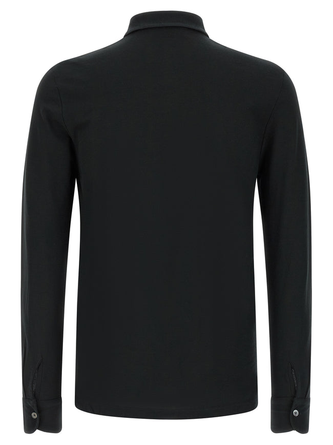 ZANONE Schwarzes Baumwoll-Poloshirt