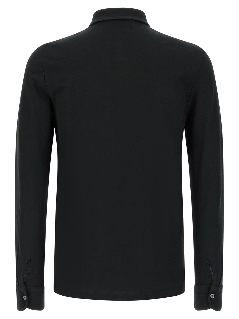 ZANONE Schwarzes Baumwoll-Poloshirt