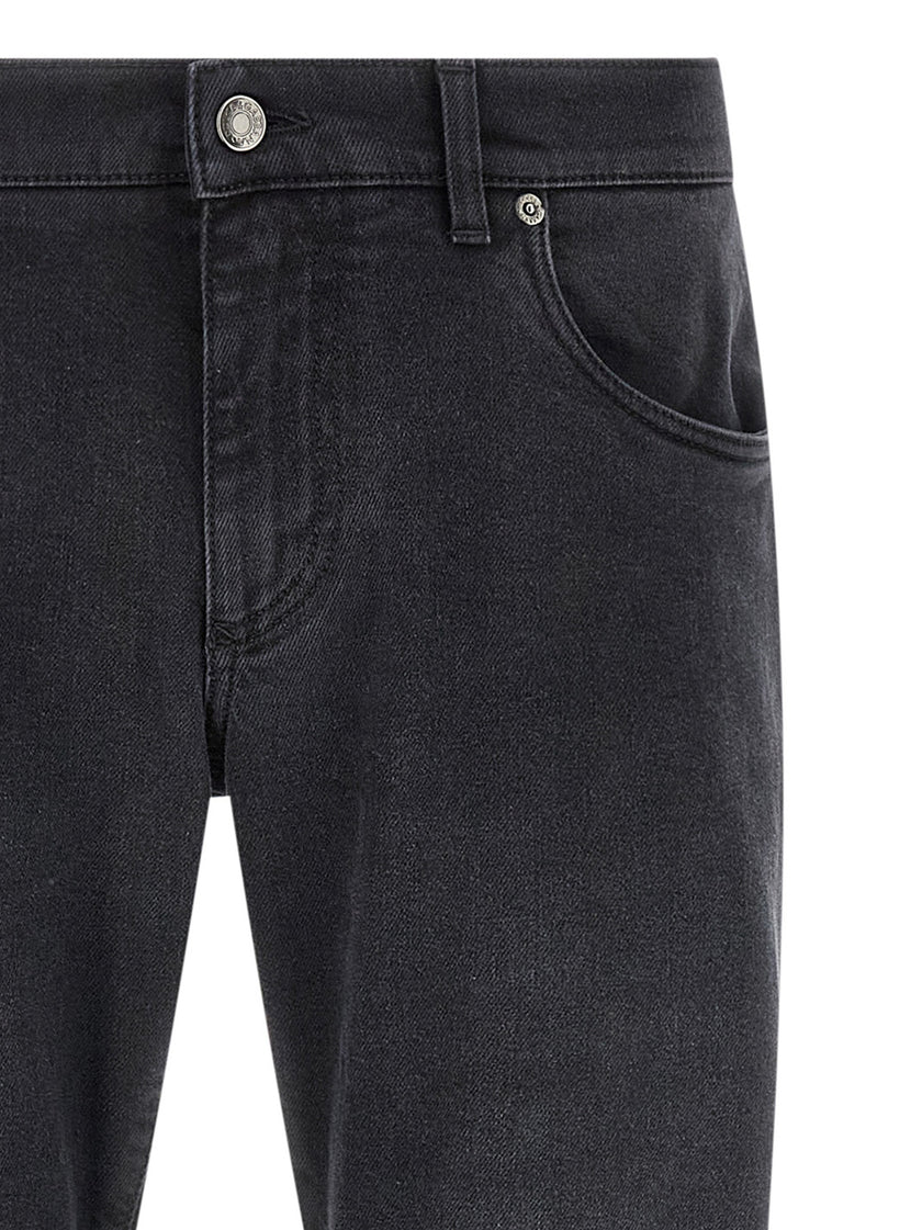 Dolce & Gabbana Schwarze Baumwoll-Jeans mit geradem Bein