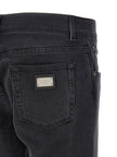 Dolce & Gabbana Schwarze Baumwoll-Jeans mit geradem Bein