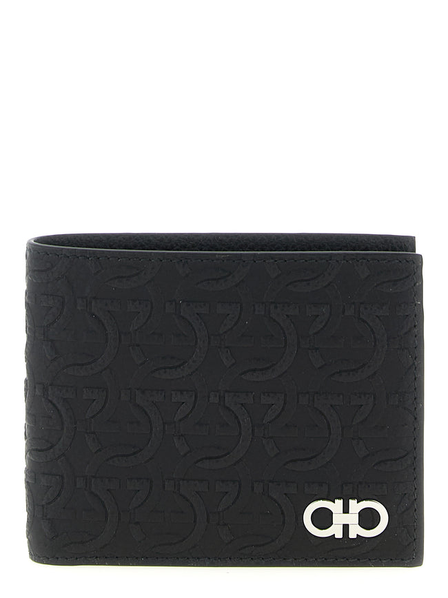 Ferragamo Schwarzes Kalbsleder Portemonnaie