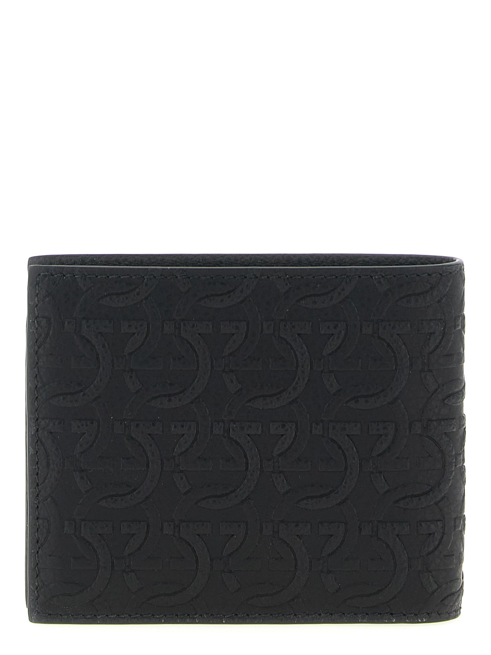 Ferragamo Schwarzes Kalbsleder Portemonnaie
