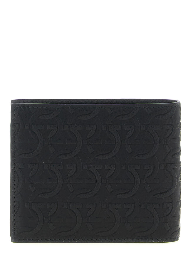 Ferragamo Schwarzes Kalbsleder Portemonnaie