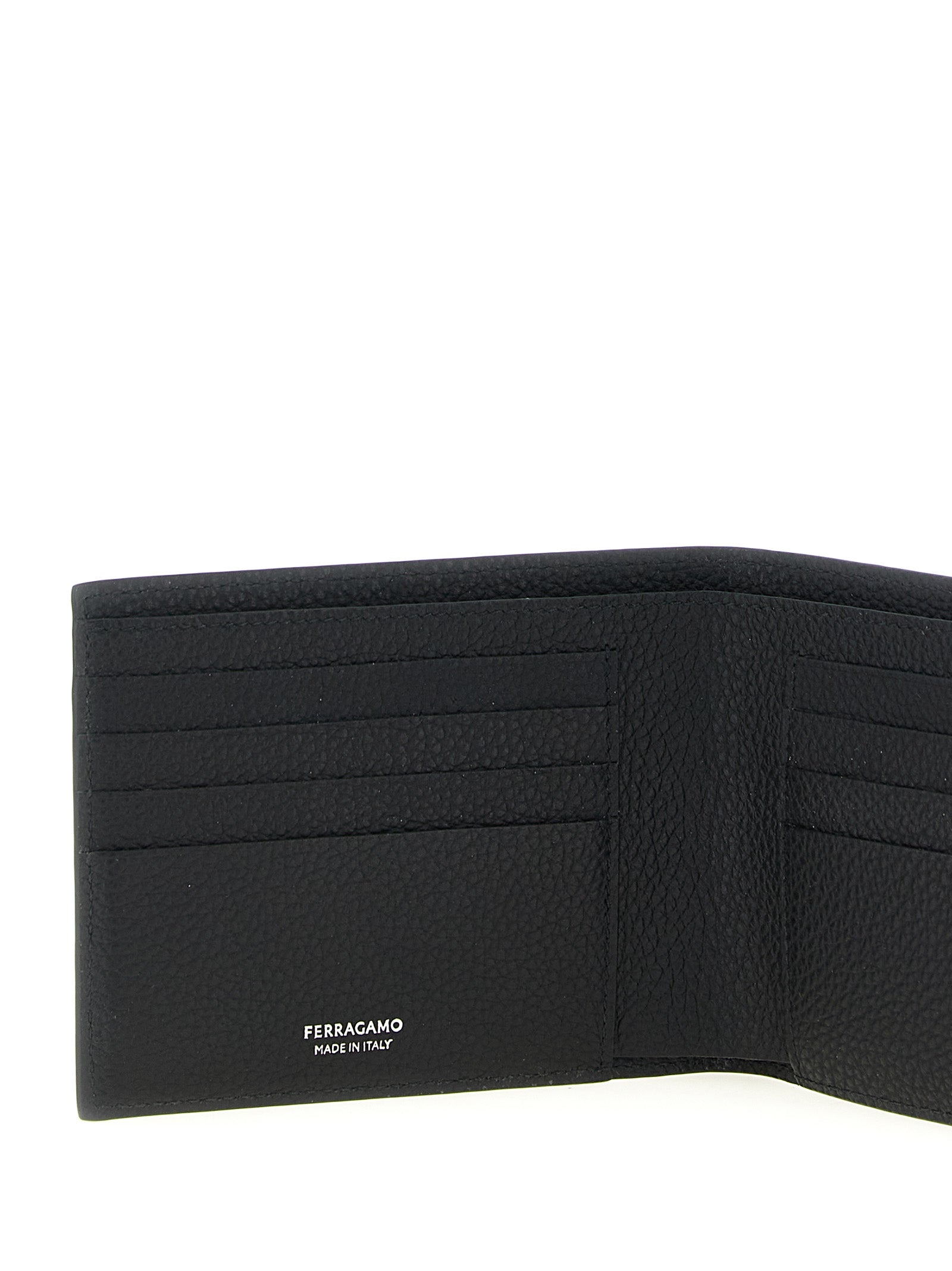 Ferragamo Schwarzes Kalbsleder Portemonnaie
