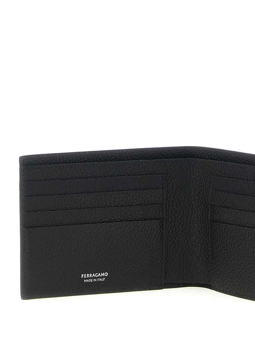 Ferragamo Schwarzes Kalbsleder Portemonnaie