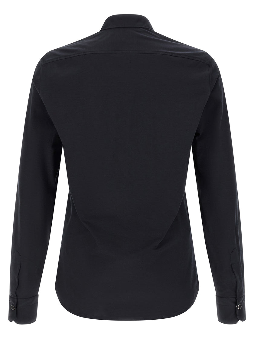 Kiton Blaue Baumwollbluse