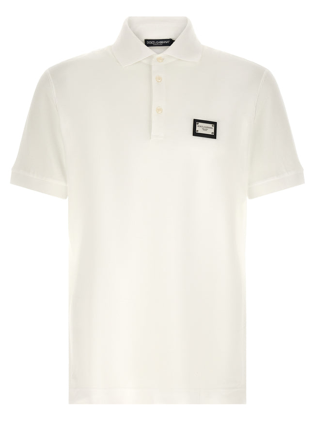 Dolce & Gabbana Weißes Poloshirt aus Baumwolle