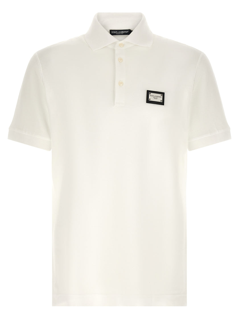 Dolce & Gabbana Weißes Poloshirt aus Baumwolle
