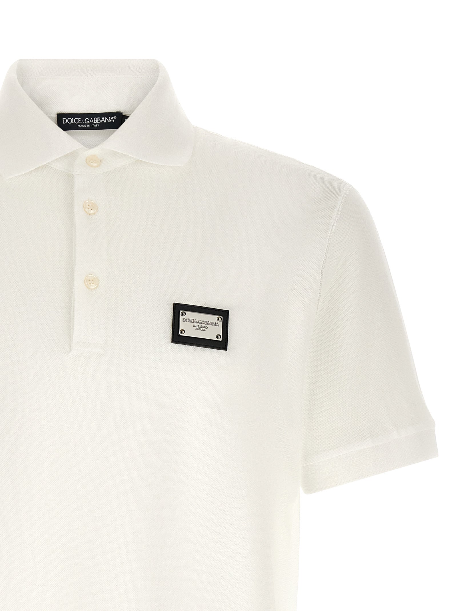 Dolce & Gabbana Weißes Poloshirt aus Baumwolle