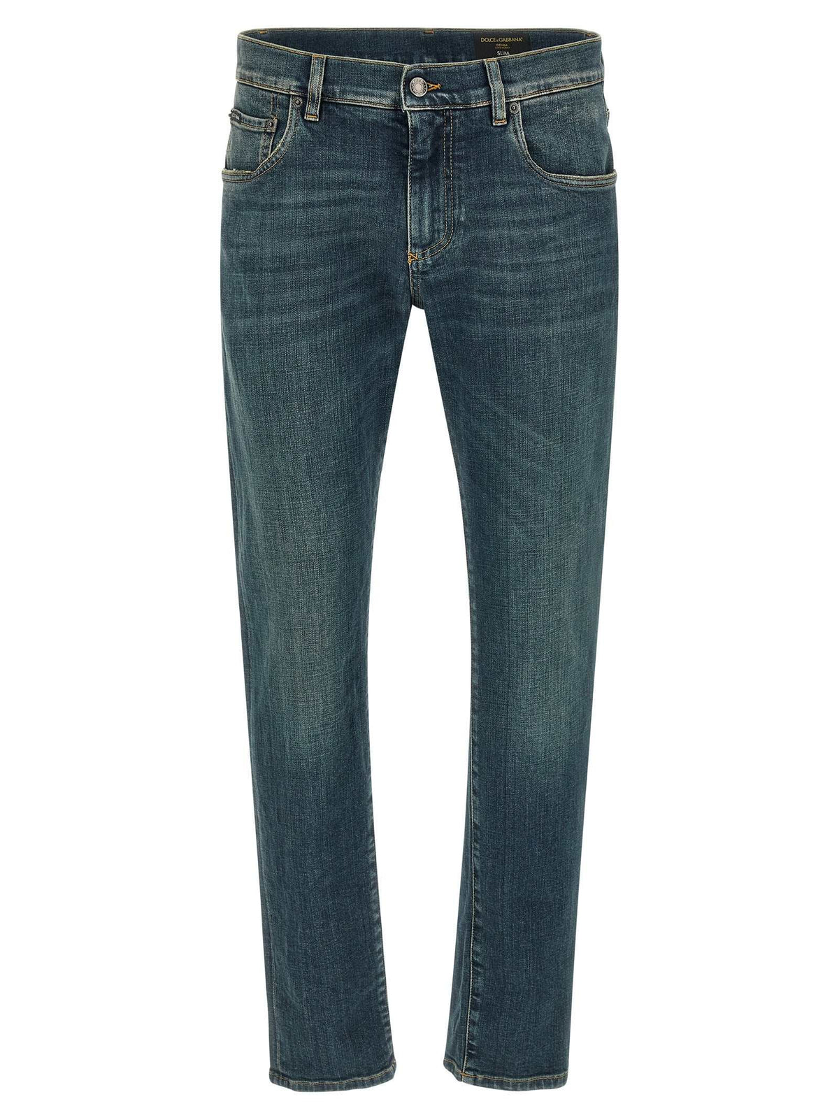 Dolce & Gabbana Blue Slim Fit Cotton Jeans