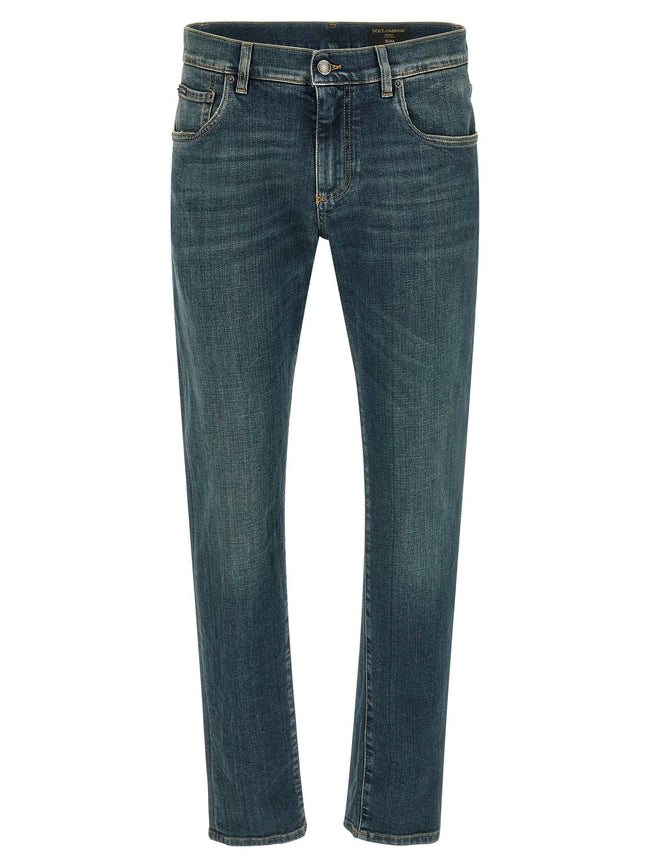 Dolce & Gabbana Blaue Baumwoll-Jeans im Slim Fit