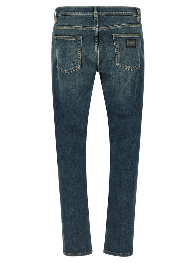 Dolce & Gabbana Blaue Baumwoll-Jeans im Slim Fit