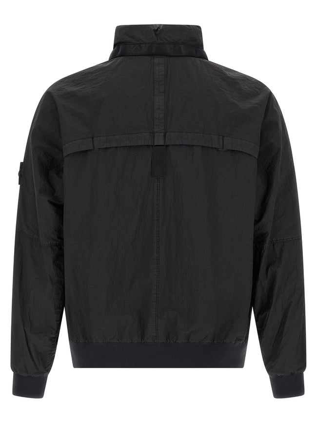Stone Island Schwarzer Bomber aus Polyamid