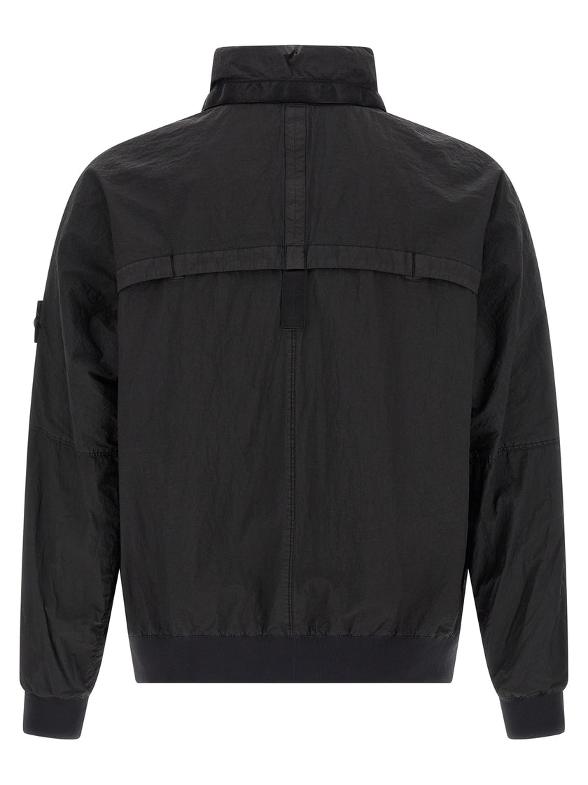 Stone Island Schwarzer Bomber aus Polyamid