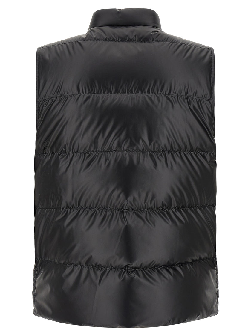 Moncler Schwarze ärmellose Jacke aus Polyester