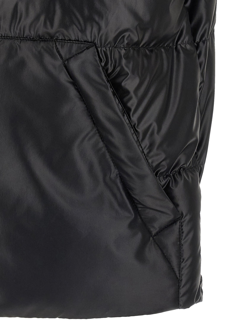 Moncler Schwarze ärmellose Jacke aus Polyester