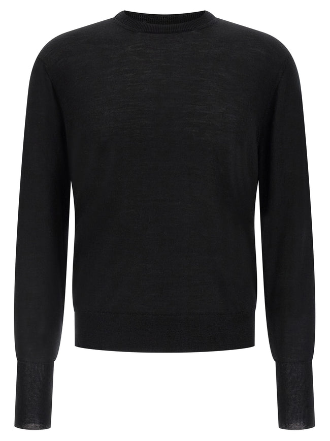 MA'RY'YA Schwarzer Cardigan aus Schurwolle