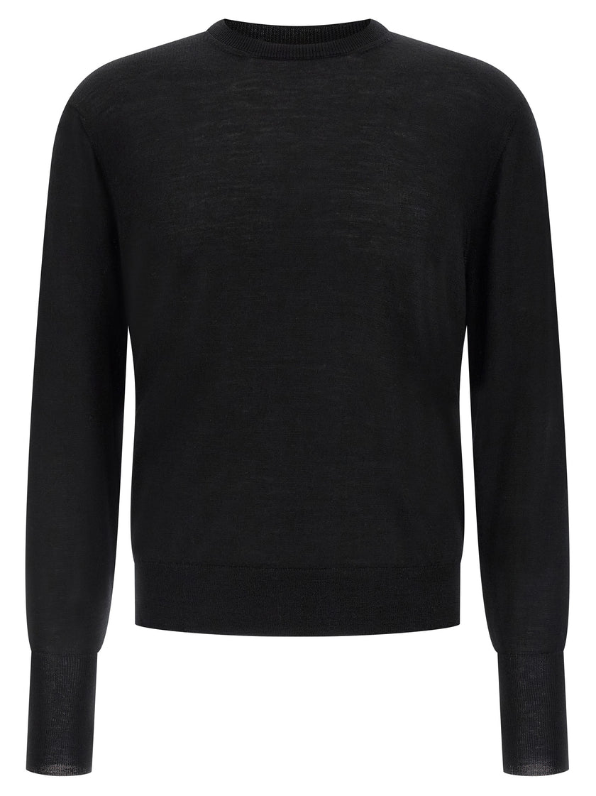 MA'RY'YA Schwarzer Cardigan aus Schurwolle