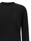 MA'RY'YA Schwarzer Cardigan aus Schurwolle