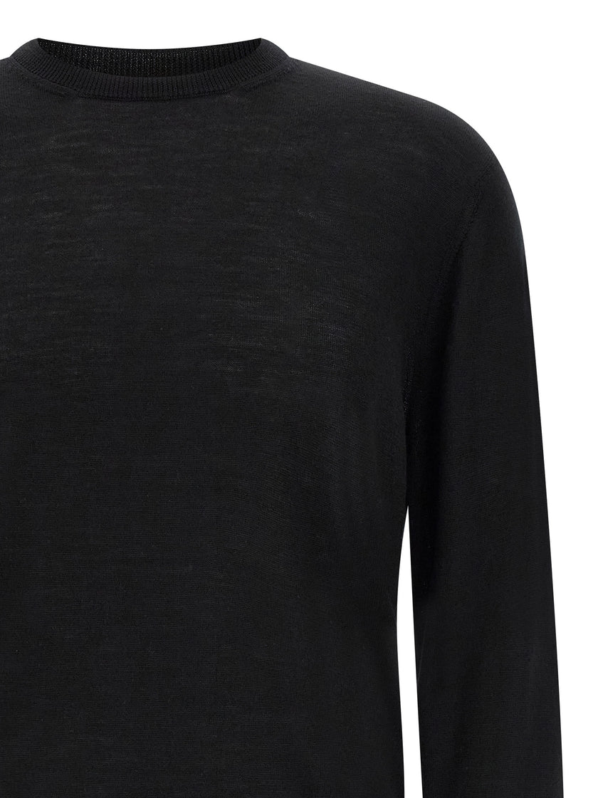 MA'RY'YA Schwarzer Cardigan aus Schurwolle