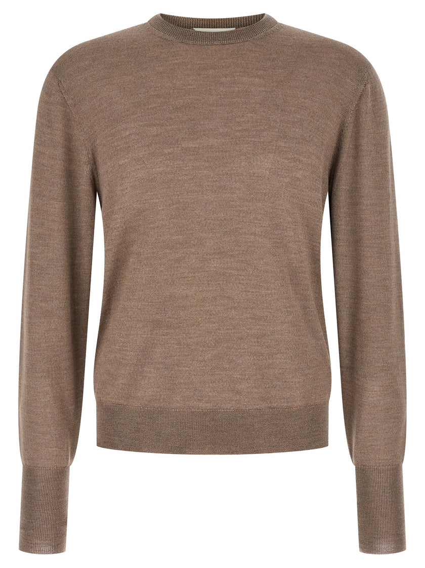 MA'RY'YA Grauer Cardigan aus reiner Schurwolle