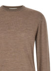 MA'RY'YA Grauer Cardigan aus reiner Schurwolle
