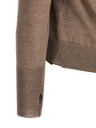 MA'RY'YA Grauer Cardigan aus reiner Schurwolle