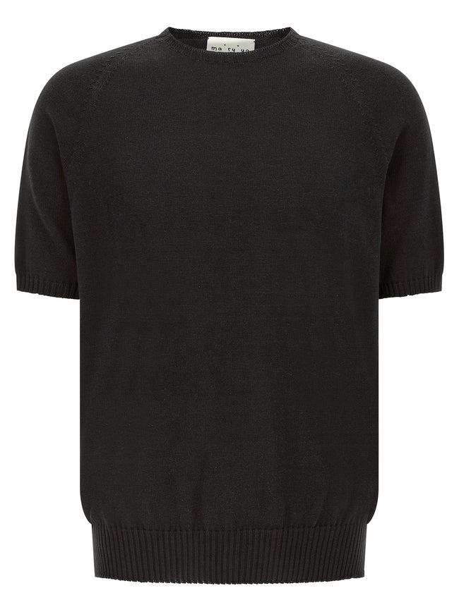 MA'RY'YA Schwarzer Baumwollcardigan