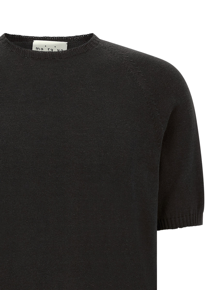 MA'RY'YA Schwarzer Baumwollcardigan